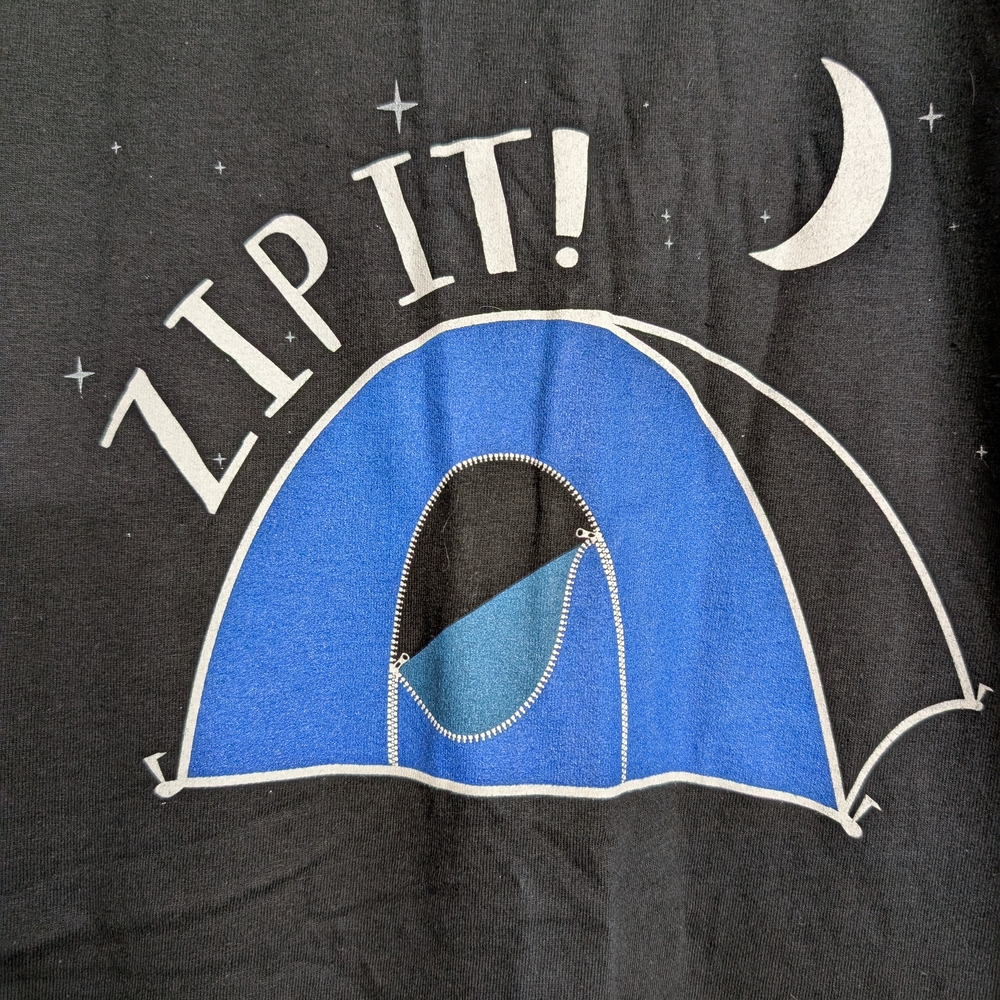 Black Tee With Blue Tent Graphic Tee